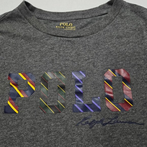 Polo‎ Ralph Lauren T-Shirt Kids Short Sleeve Heathered Gray Large (14-16) Crew - Picture 4 of 13